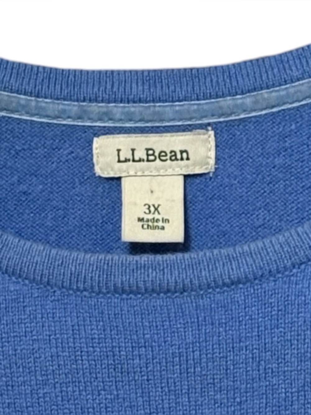 L.L.Bean 100% Cashmere Blue Crewneck Sweater 3X - Picture 4 of 8